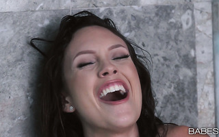 Sexy showering with perky boobed charmer Jade Nile