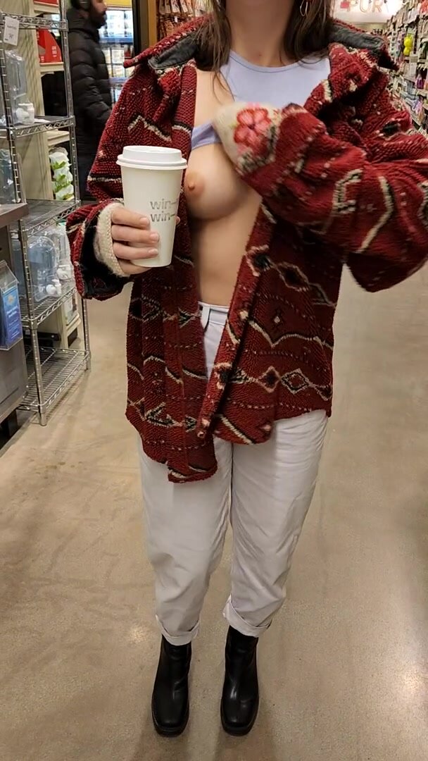 Flashing my tits at your local grocery store