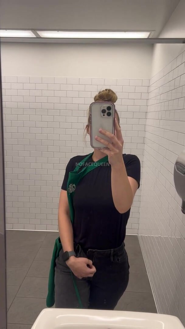 Cum see your barista in the bathroom at work
