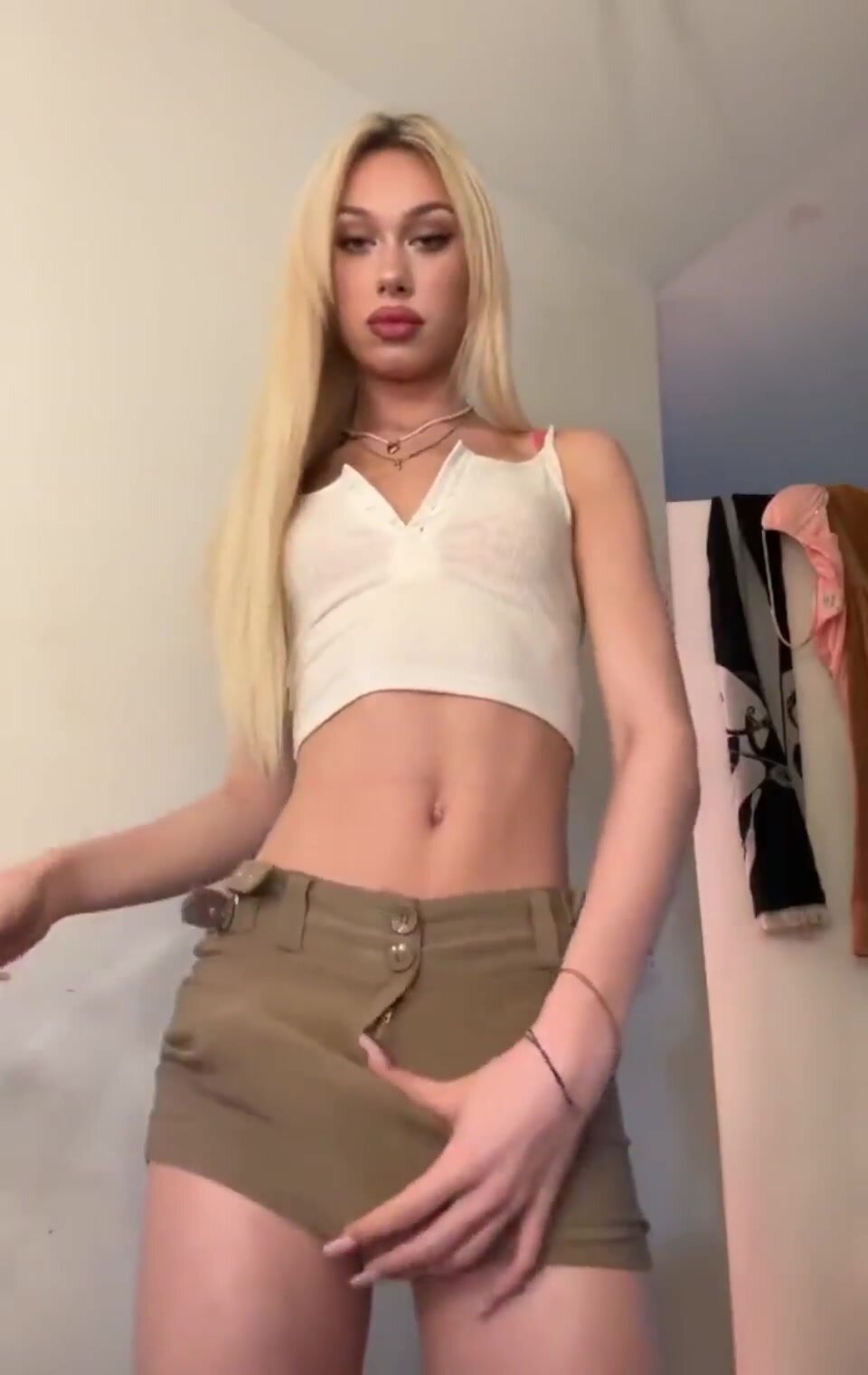 Hot Blondie TS Showing Her Sexy Bulge