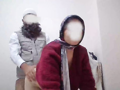Turkish MILF in hijab fucks with her bearded husband in a sensual way