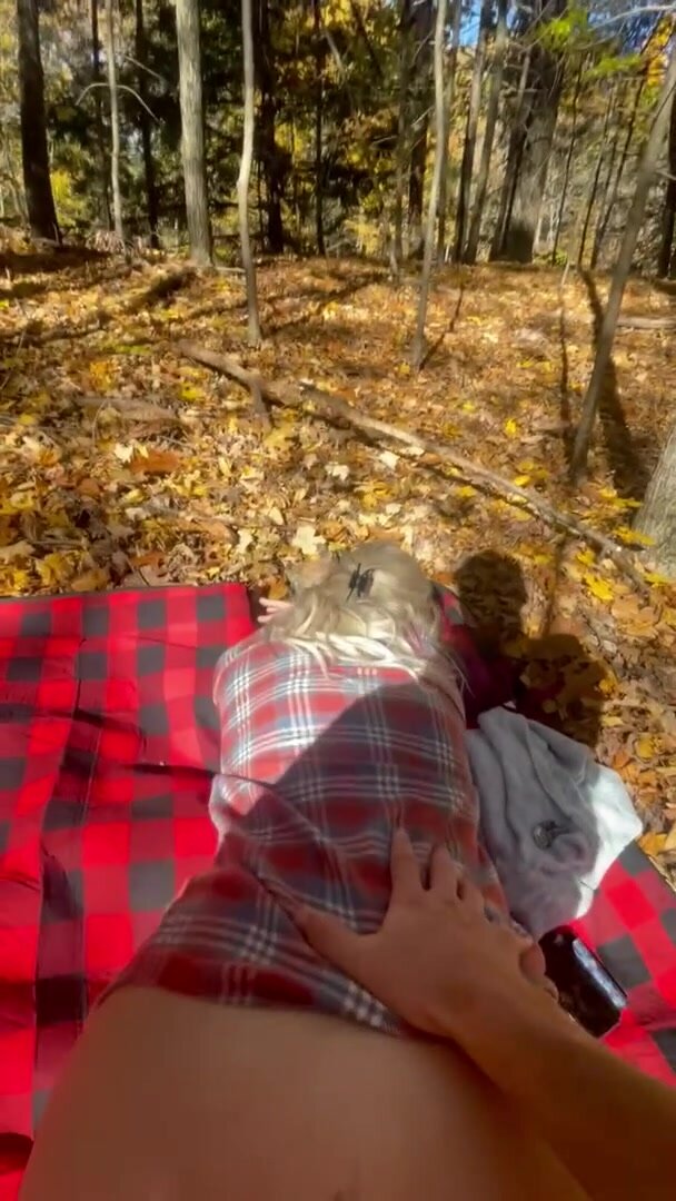 When a romantic picnic gets too hot and you have to take his big dick right there