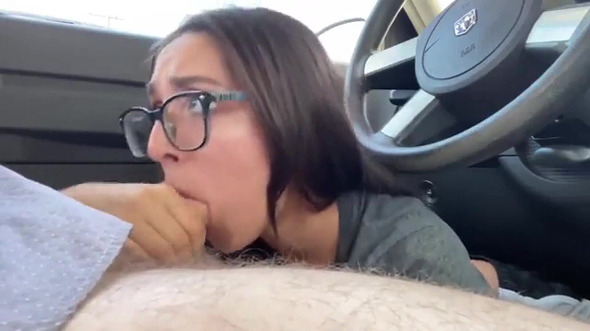 Big Facial in a Car