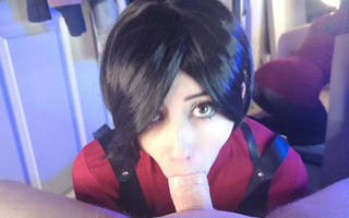 Ada Wong big ass cosplayer gives perfect footjob in boots - Amateur