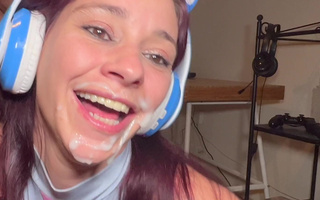 Petite French gamer girl pounded by horny nerd guy standing doggie