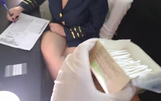 Curvy Busty Stewardess Cheats On Her Husband Letting an Officer Fuck Her Hard During the Inspection