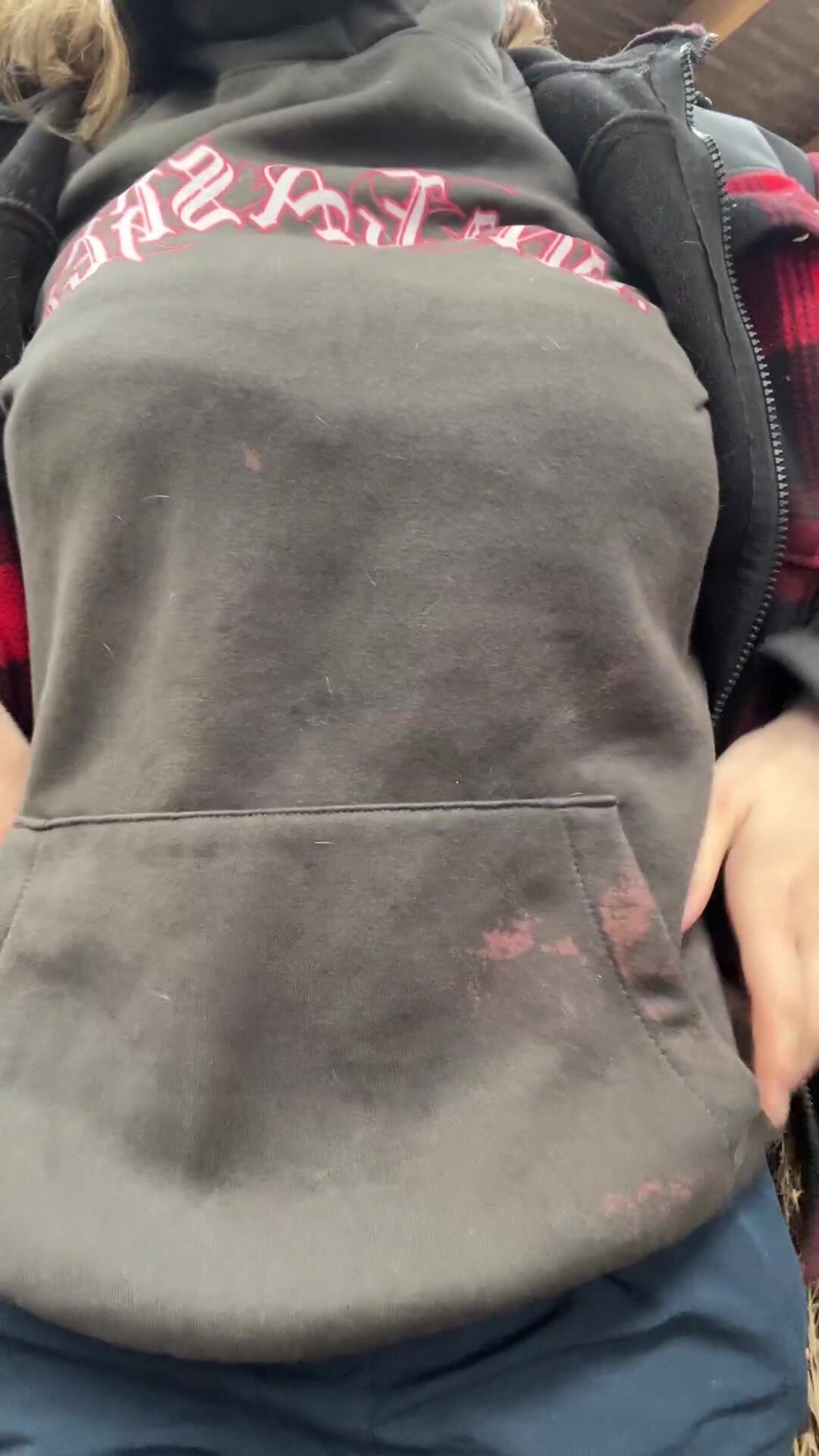 College girl revealing my Big natural G cups at work