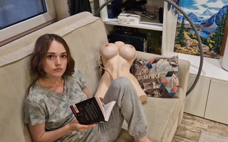 Russian Bob-Cut Beauty: Bookworm's Surprise