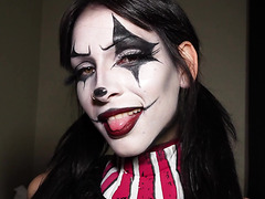 Fucking her clown throat and pussy for his own pleasure real hard