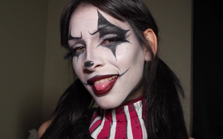 Fucking her clown throat and pussy for his own pleasure real hard