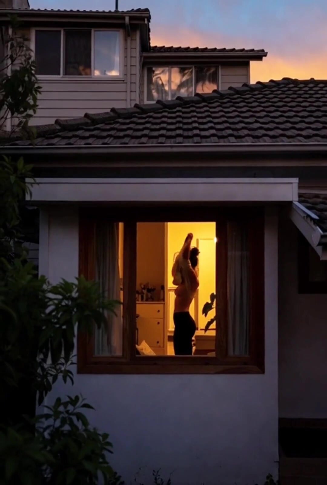 Spying on the cute neighbor!