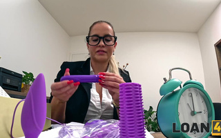 Big titted Jennifer seduced them manager for a loan