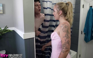 Playful teen Jodie Johnson made her stepbro Peter Fitzwell fuck a tight pussy