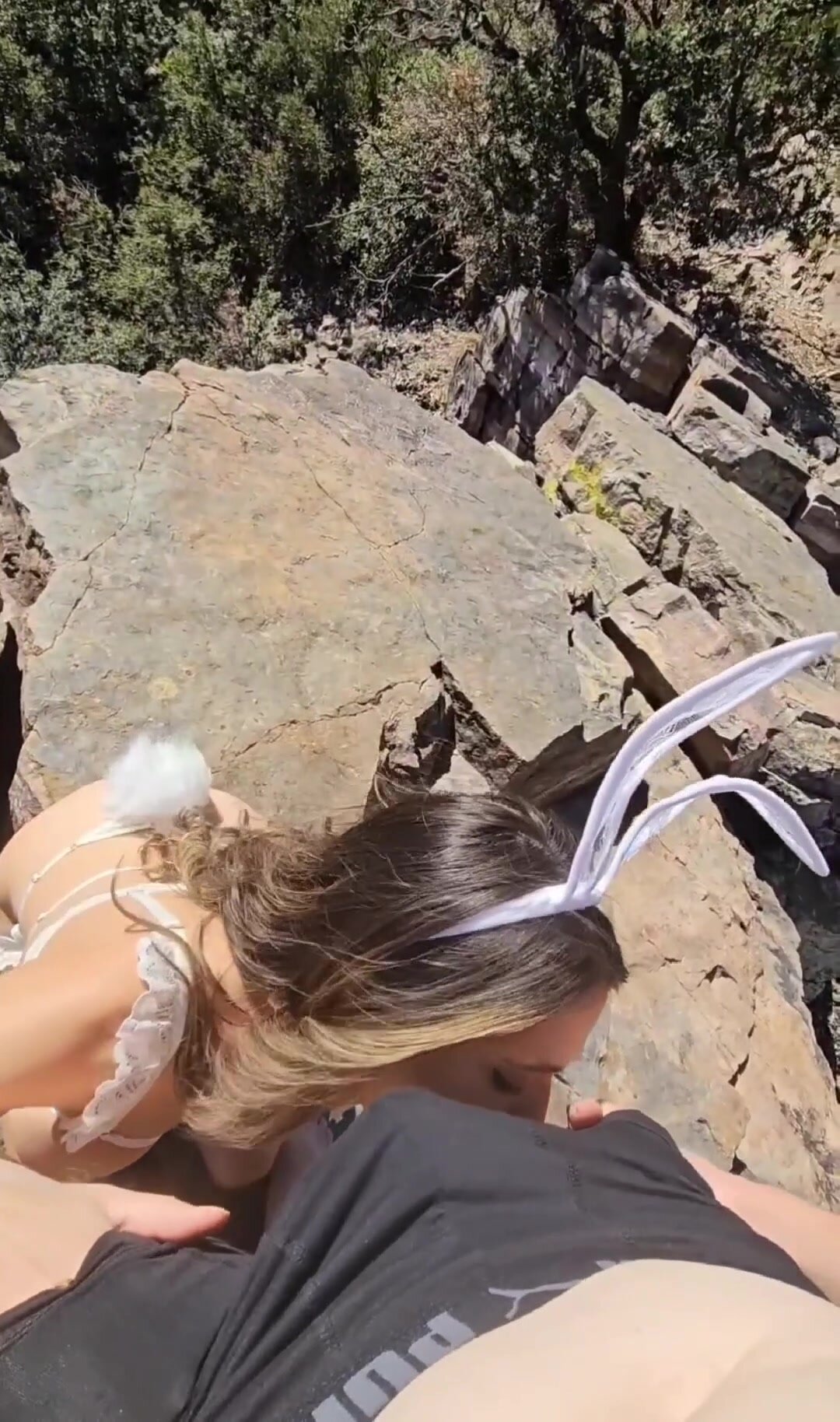 Getting so wild on the edge of a cliff