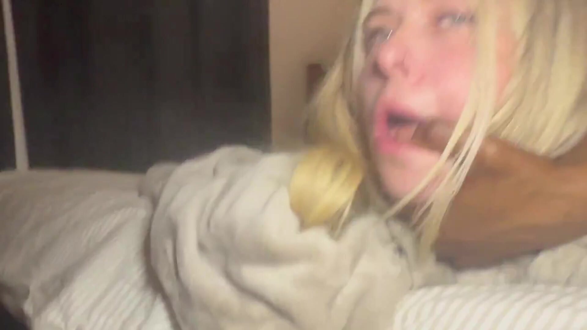 Cuckold husband giving affectionate kiss while BBC fucks his white wife as she deserves love is beautiful