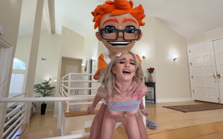 Blonde teen burglar Emma Rose begs for big dick creampie and gets it