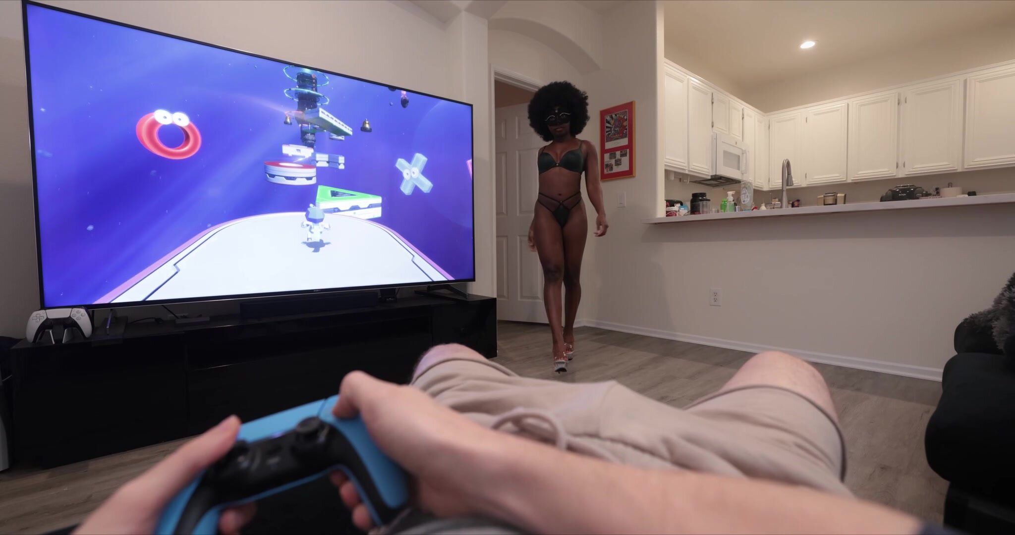 He was able to beat the hardest level in Astro Bot while I fucked him! lol Idk how to feel about that one.