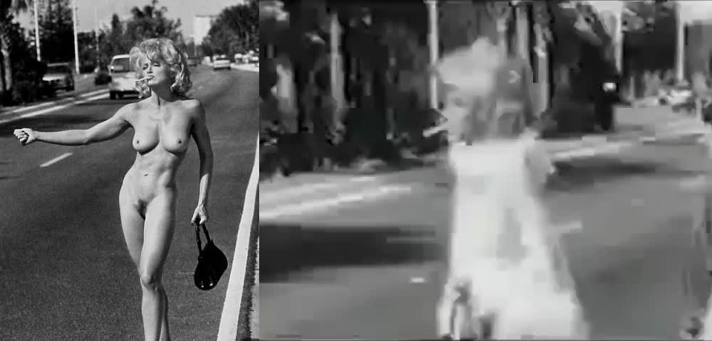Madonna hitchhiking fully nude by the side of the road in her Sex book docu...