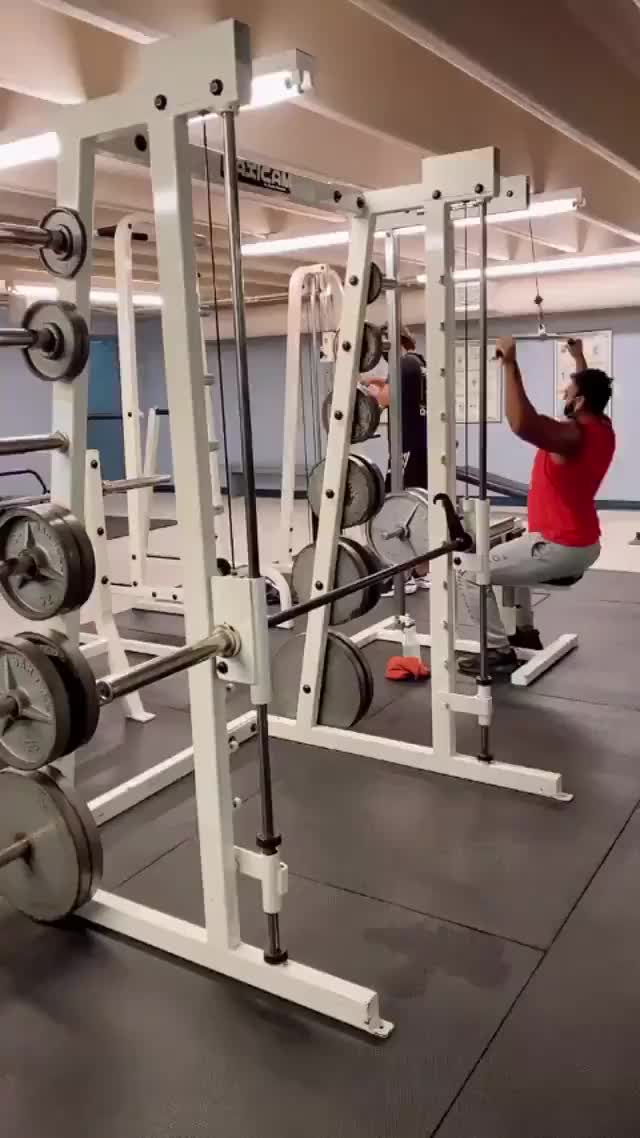 Close call at the gym GIF