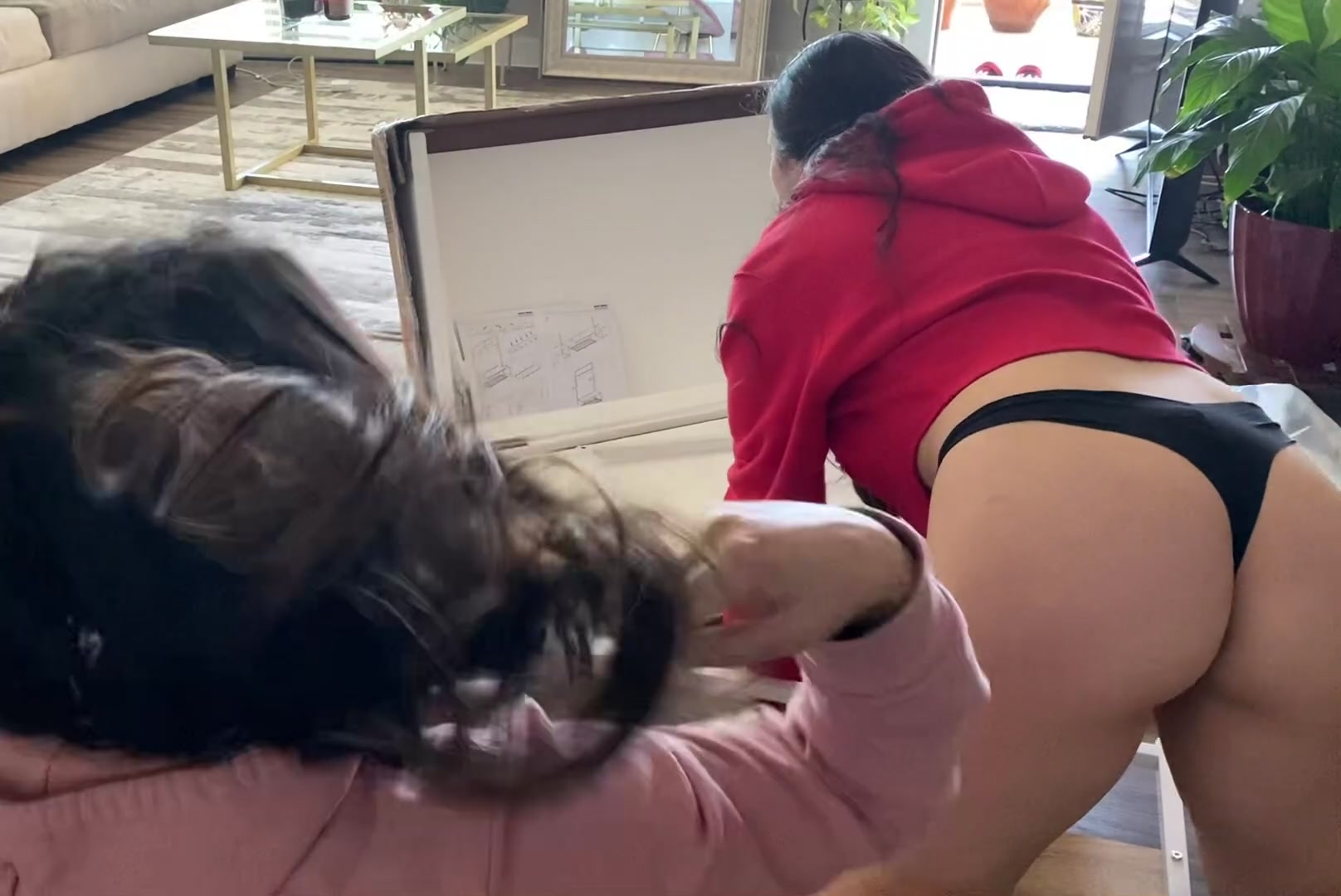 Ever wondered what two lesbians assembling furniture looked like? 