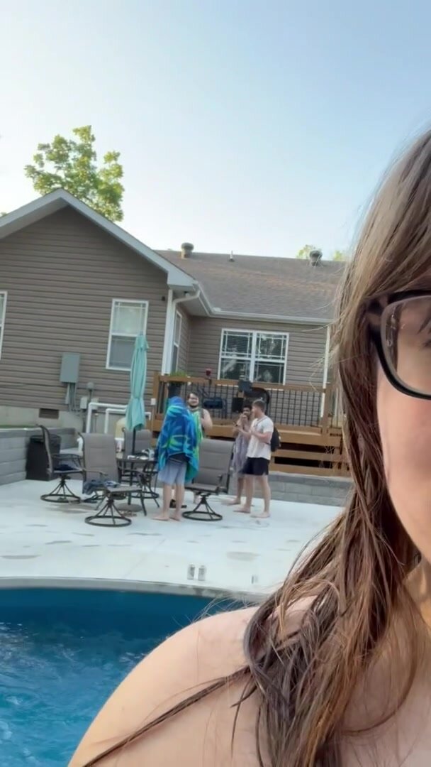 Flashing in front of my boyfriends friends and family. Think they noticed?