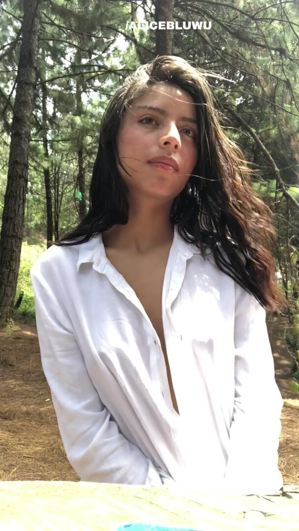 My tits without bra in the forest