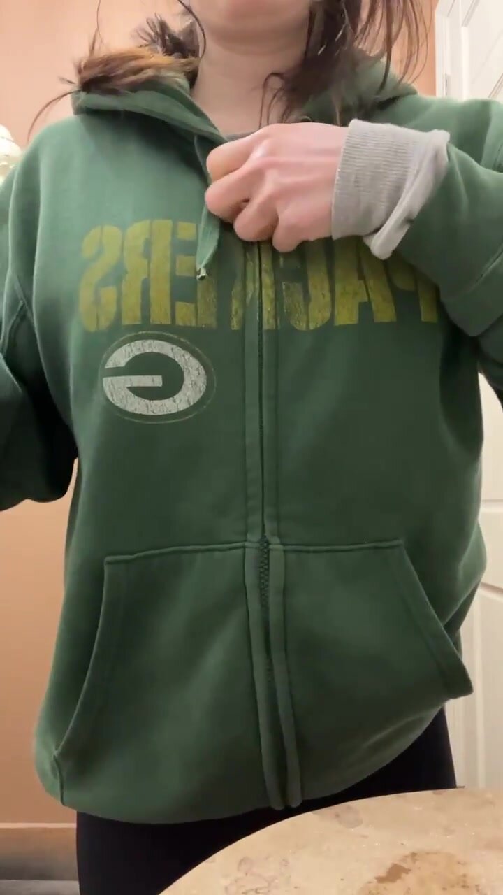 Three layers later, my titties came out