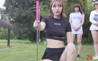 The most unusual golf game with an Asian girl