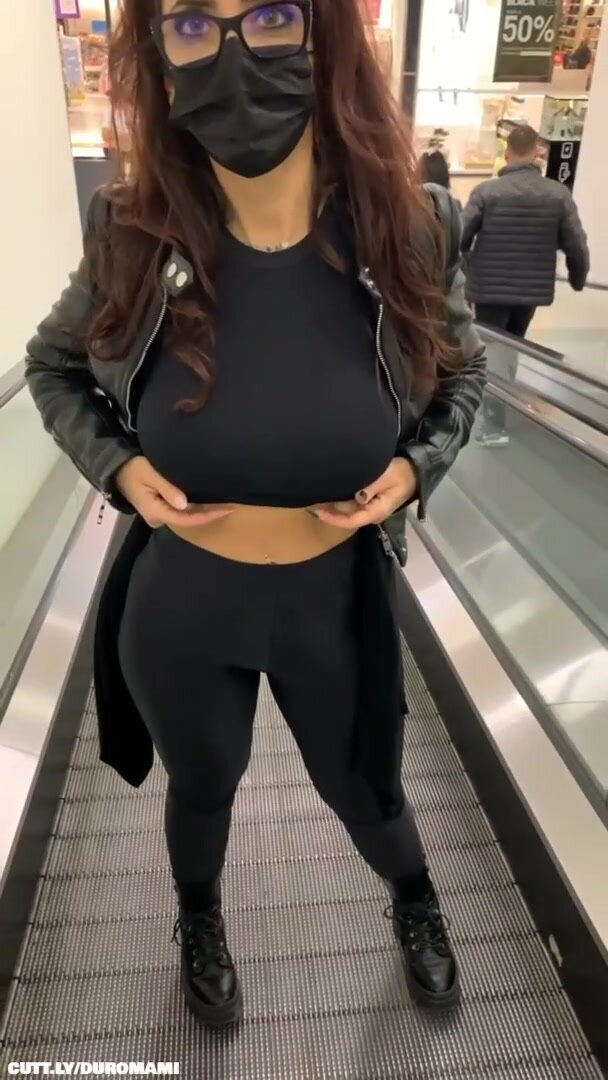 Showing tits in public