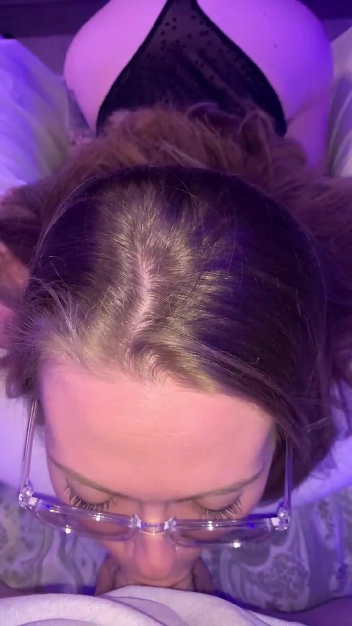 Deepthroating daddy. Watch his eyes when it goes down your throat.